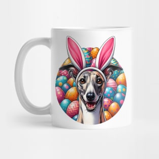 Whippet with Bunny Ears Enjoys Easter Egg Hunt Mug